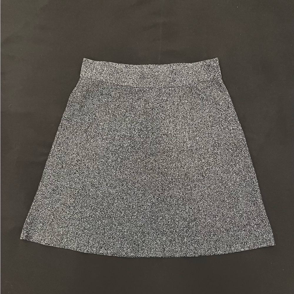 Black and white marled skater skirt